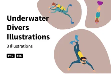 Underwater Divers Illustration Pack