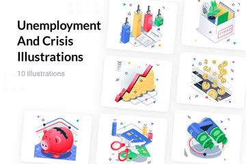 Unemployment And Crisis Illustration Pack