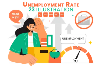 Unemployment Rate Illustration Pack