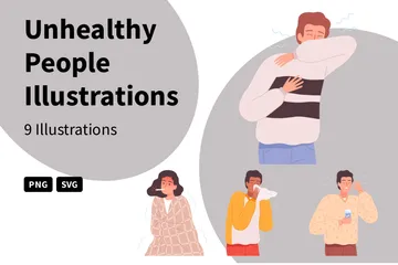 Unhealthy People Illustration Pack