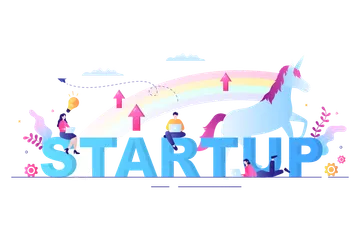 Unicorn Business Startup Illustration Pack