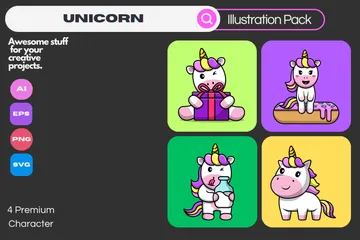 Unicornio Paquete de Ilustraciones