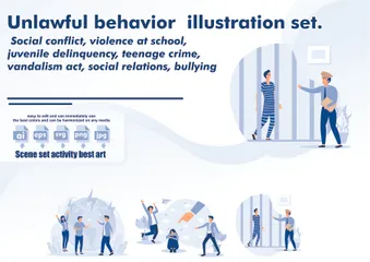 Unlawful Behavior Illustration Pack
