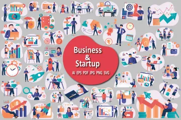 Unternehmen und Startup Illustrationspack