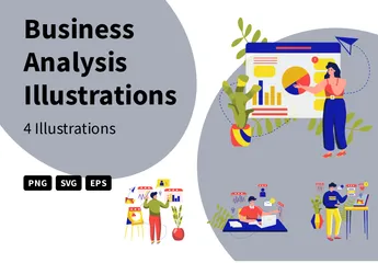 Wirtschaftsanalyse Illustrationspack