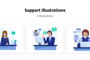 Unterstützung Illustrationspack
