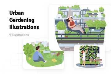 Urban Gardening Illustration Pack