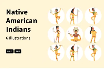 Indianer Amerikas Illustration Pack