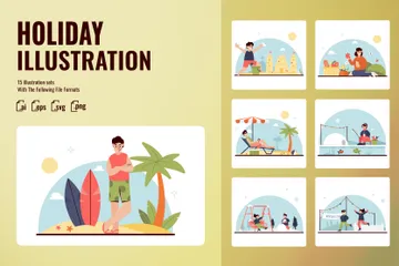 Urlaub Illustrationspack