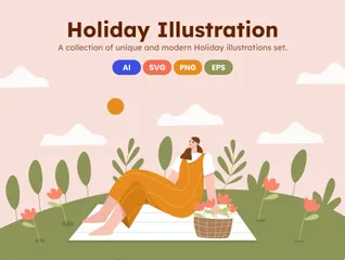 Urlaub Illustrationspack