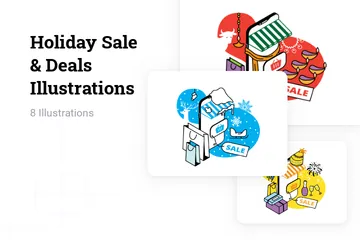 Feiertags-Sales und -Angebote Illustrationspack