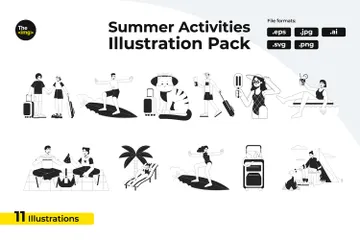 Urlaubsreisende Illustrationspack