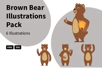 Urso marrom Pacote de Ilustrações