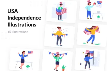 USA Independence Illustration Pack