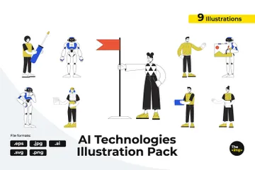 Using Artificial Intelligence Illustration Pack