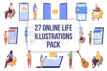 Utilisateurs des médias sociaux Illustration Pack