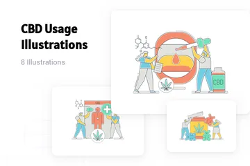 Utilisation du CBD Pack d'Illustrations