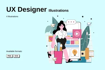 Designer de experiência do usuário Pacote de Ilustrações