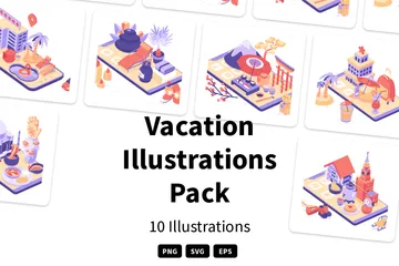 Vacaciones Paquete de Ilustraciones