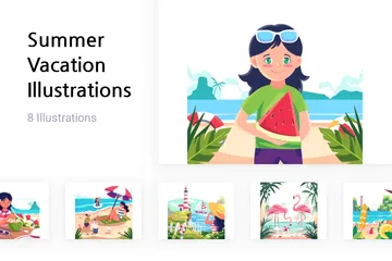 Vacances d'été Pack d'Illustrations