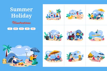 Vacances d'été Pack d'Illustrations