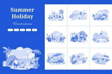 Vacances d'été Pack d'Illustrations