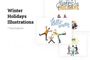 Vacances d'hiver Pack d'Illustrations