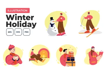 Vacances d'hiver Pack d'Illustrations