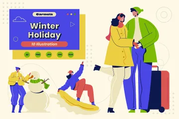 Vacances d'hiver Pack d'Illustrations