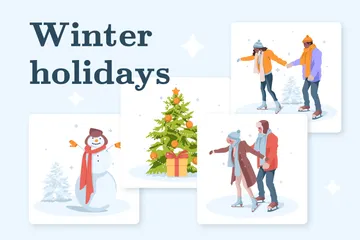 Vacances d'hiver Pack d'Illustrations