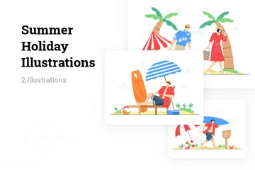 Vacances d'été Pack d'Illustrations