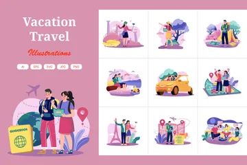 Vacation Travel Illustration Pack