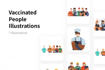 Vaccinated People Illustration Pack