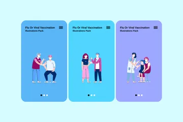 Vaccination contre la grippe ou les virus Pack d'Illustrations