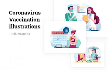 Vaccination contre le coronavirus Pack d'Illustrations