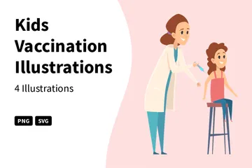 Vaccination des enfants Illustration Pack