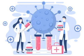 Vacunación contra el coronavirus Paquete de Ilustraciones