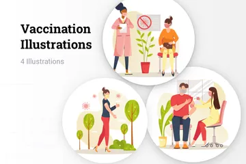 Vacunación Paquete de Ilustraciones