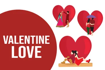 Valentine Couple Illustration Pack