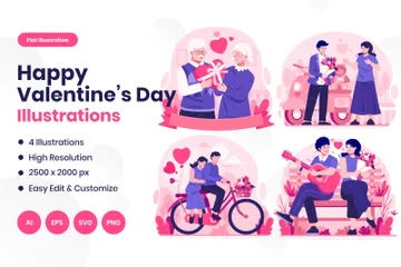 Valentinstag Illustrationspack