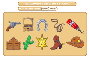 Cowboy do oeste selvagem Pacote de Ilustrações