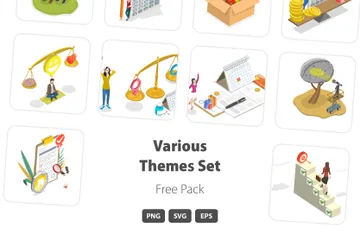 Free Various Themes Free Set Illustration Pack