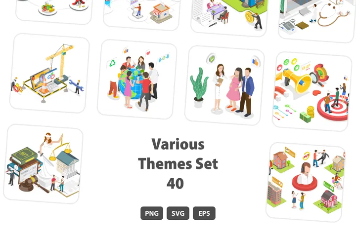 Free Various Themes Free Set Illustration Pack - 9 Miscellaneous ...
