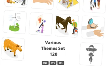 Various Themes Set 120 Illustration Pack