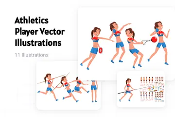 Vecteur de joueur d'athlétisme Pack d'Illustrations