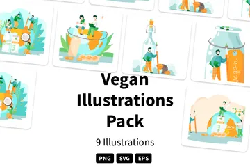 Végétalien Pack d'Illustrations