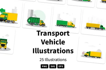 Vehículo de transporte Paquete de Ilustraciones