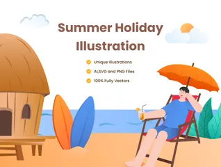 Vacaciones de verano Paquete de Ilustraciones
