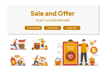 Verkauf und Angebot Illustrationspack