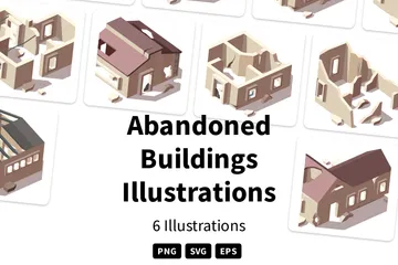 Verlassene Gebäude Illustrationspack